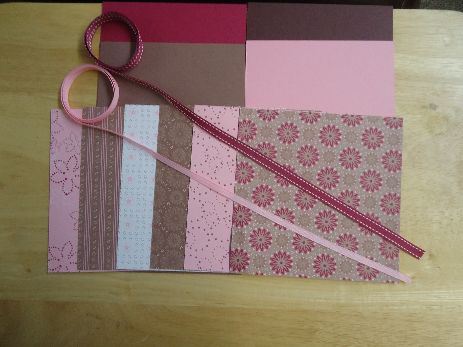 Stampin Up! BERRY BLISS  6 x 6  Designer Paper Card Kit Ribbon RARE