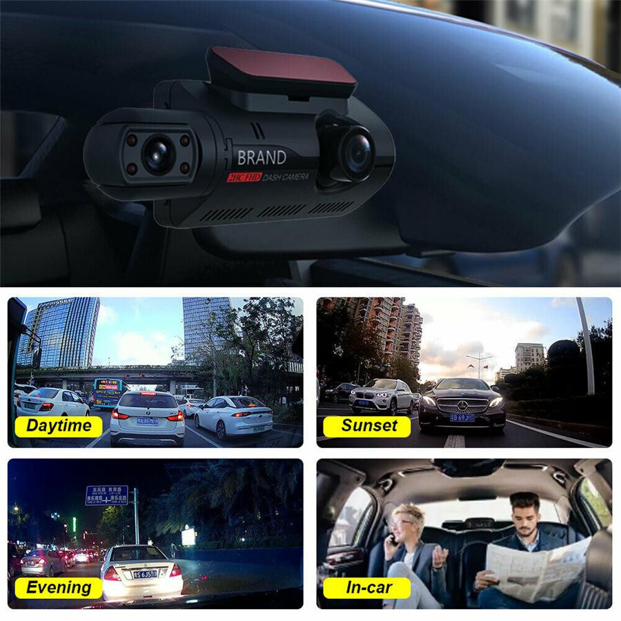 Touch Screen Dash Cam 3" 1080P Dual Lens Car DVR Recorder Camera Looprecording