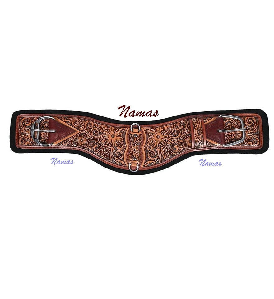 Western Horse Saddle Cinch Genuine Leather Brown Color size  24" 26" 28" 30" 32"