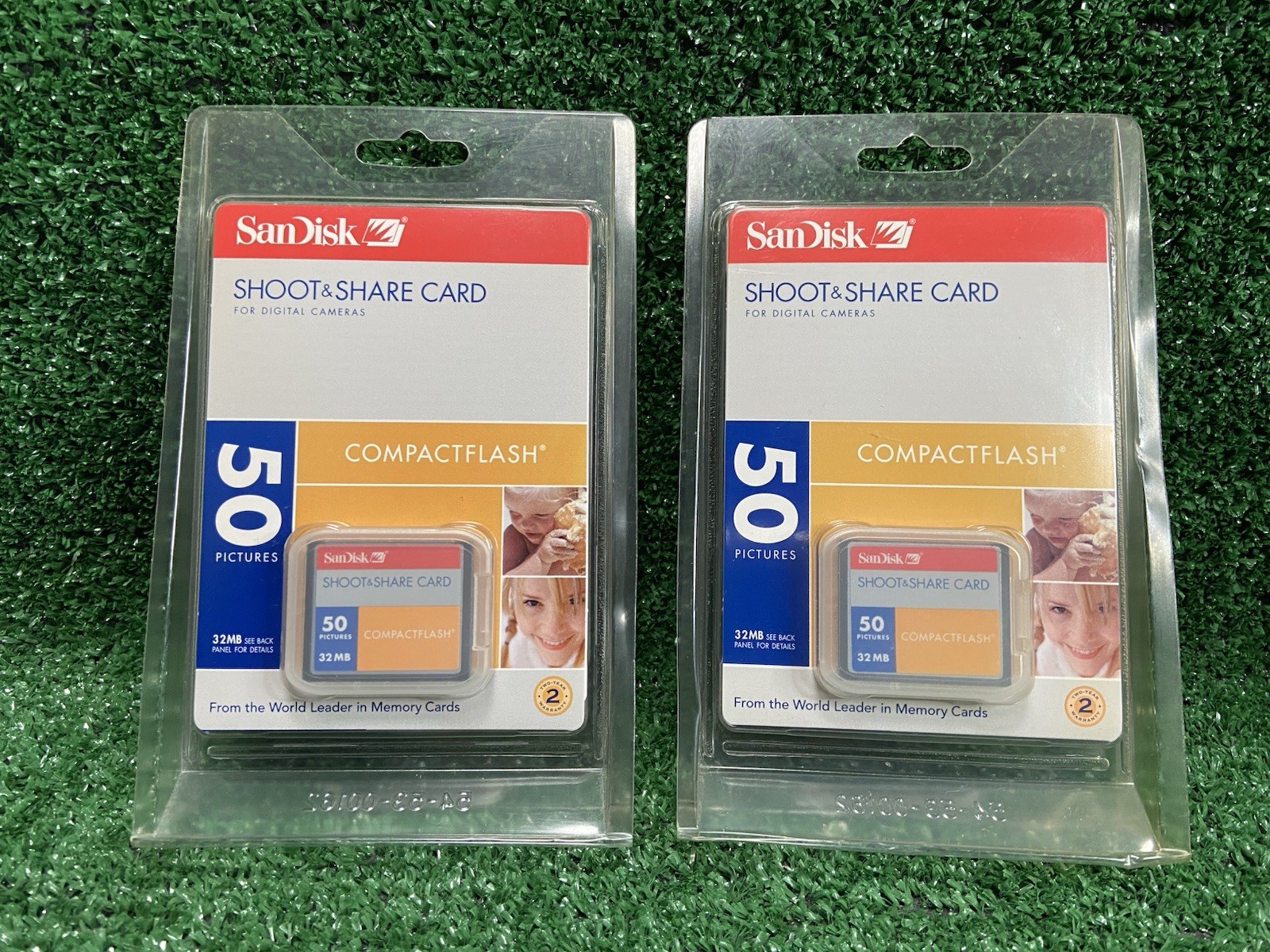 SanDisk Shoot & Store 32MB Compact Flash (set of 2), Never Used Factory Sealed.