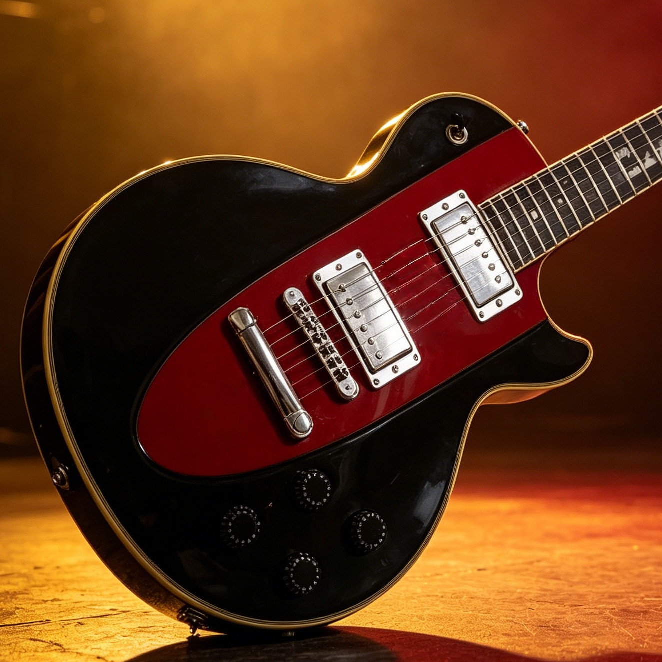 Black and Red 22 Fret Electric Guitar Silver Pickups Rosewood Fretboard 6 String