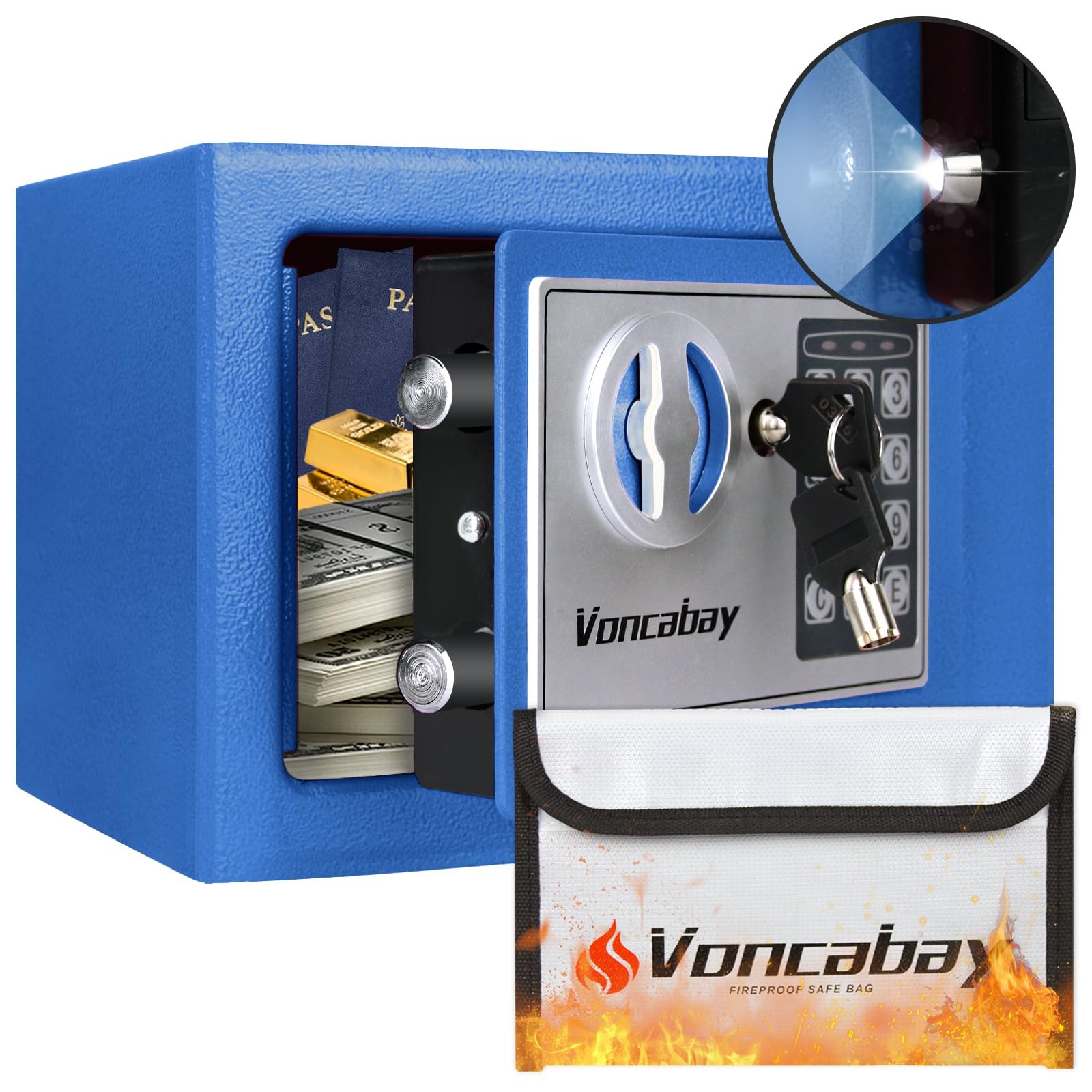 Money Safe Box For Home With Sensor Light  Fireproof Security Safe Box For Mone