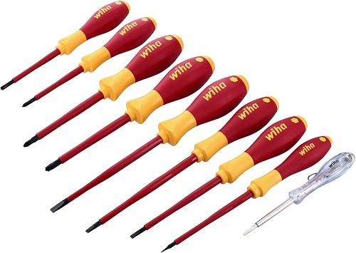 Wiha 32089 9 Piece Insulated Softfinish Screwdriver And Voltage Detector Set