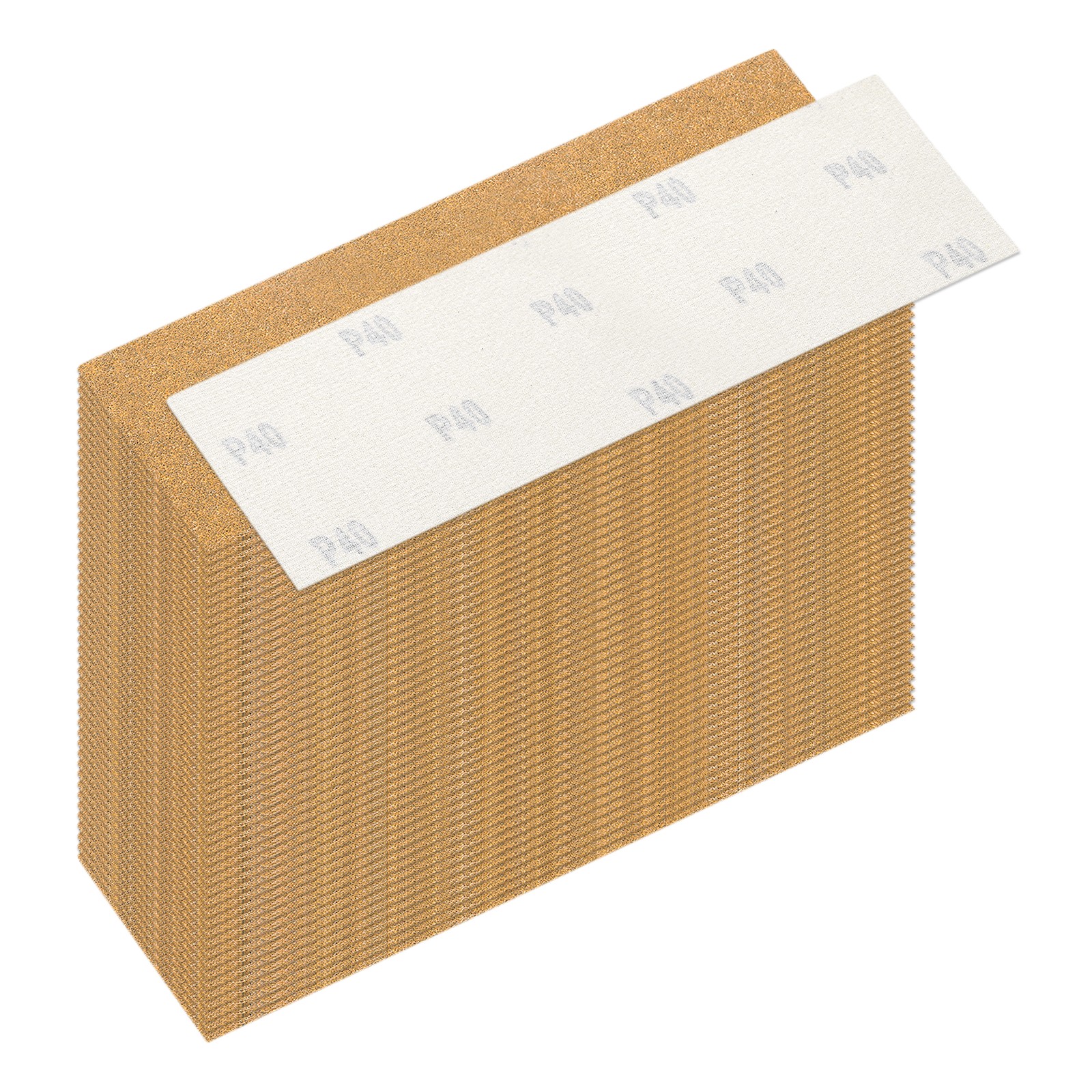 50 Pcs 40 Grit Dry Sandpapers, 1.2 x 3.5 Inch Sand Papers, Gold