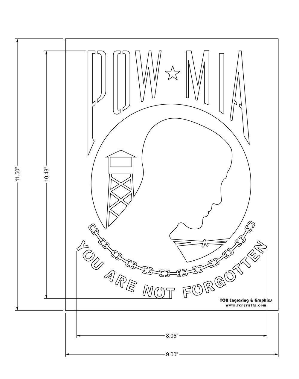 POW-MIA Flag Stencil 9 x 11.5 Inches -