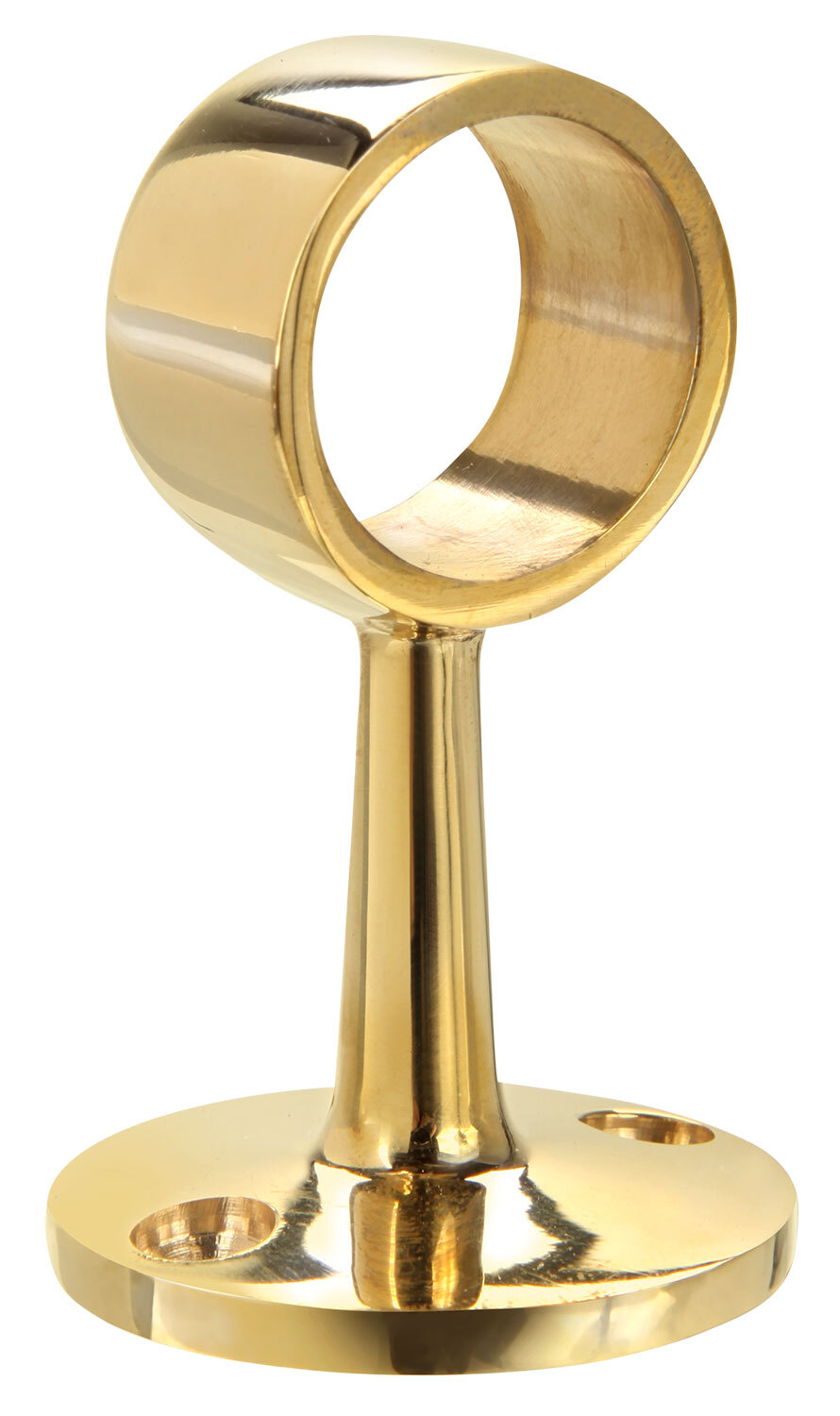 Flush Center Railing Post for Grab Bars and Railing Projects 1" Polished Brass