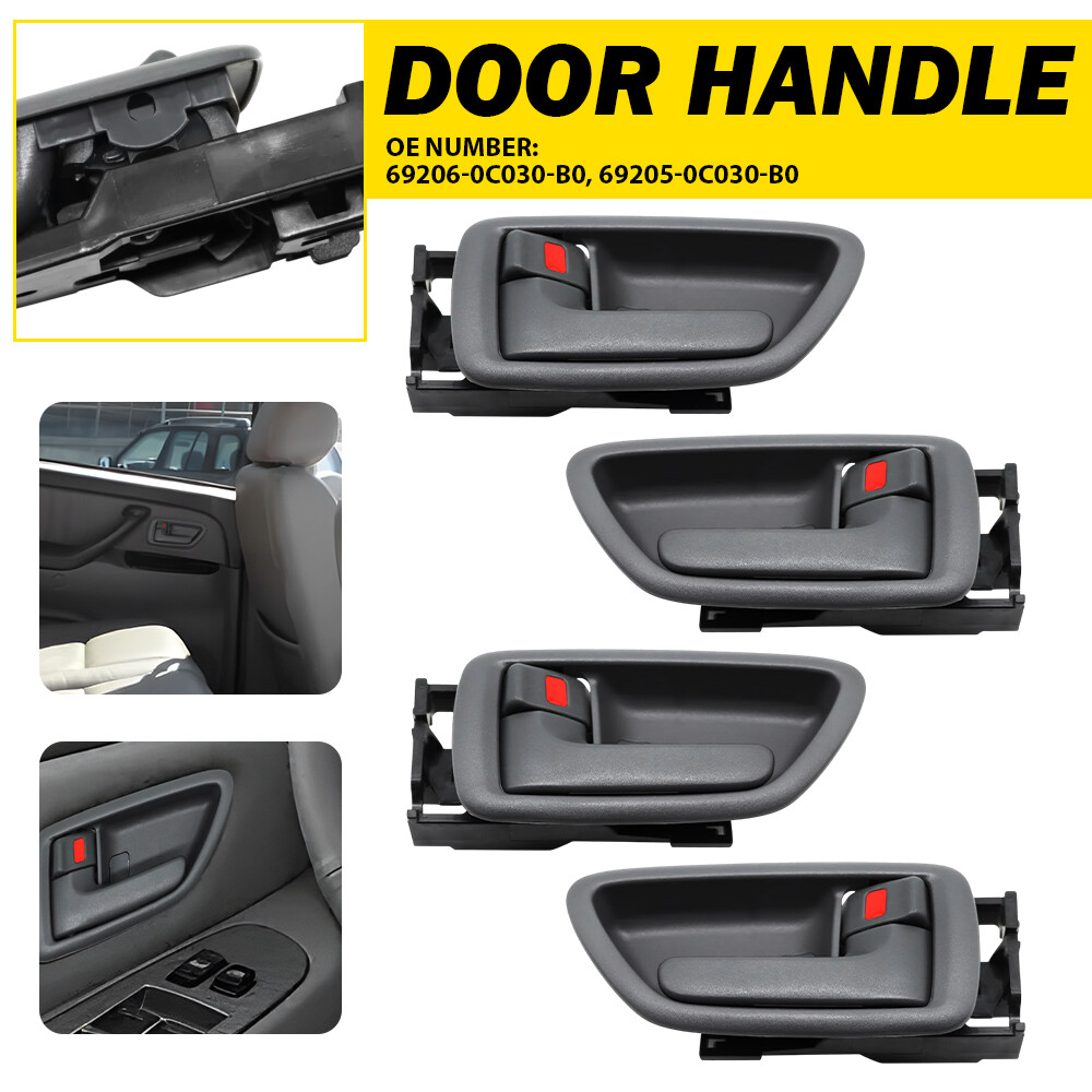 4PCS Gray Interior Inner Door Handle Set Assembly For 2001-2007 Toyota Sequoia E