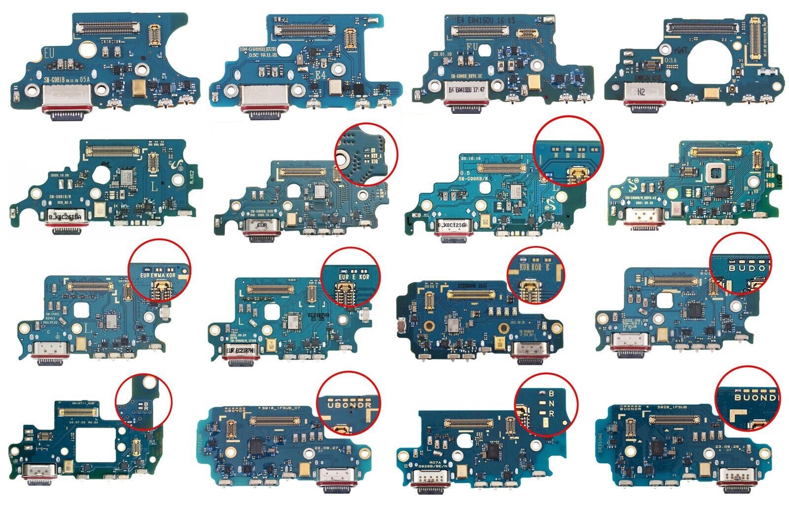 OEM Samsung Galaxy S20 S21 S22 S23 S24 S25 + Plus Ultra Charging Port Flex Board