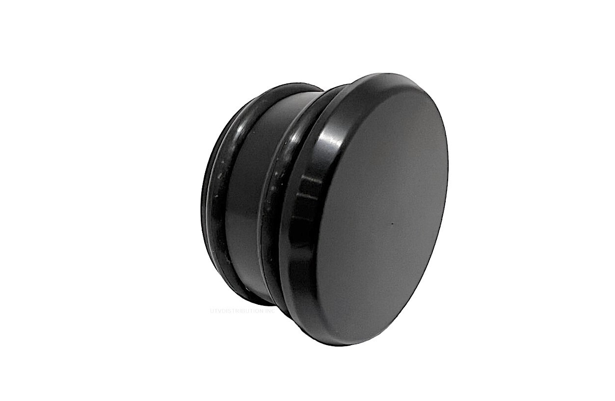 1-3/4" Black Anodized Aluminum Push In Flat Tube End Caps  .095 wall tubing