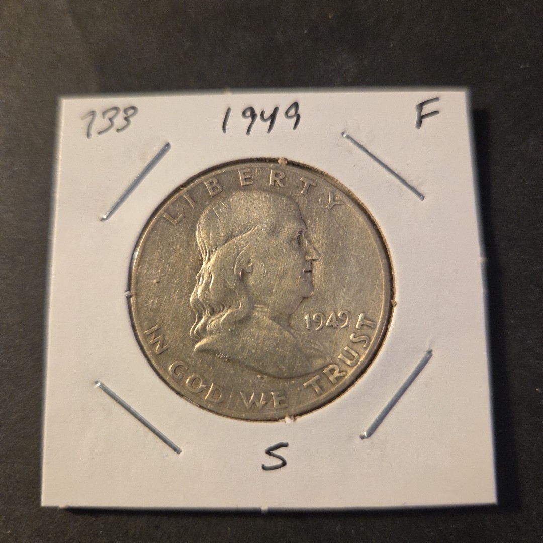 1949-S Franklin Silver Half Dollar In Fine Condition