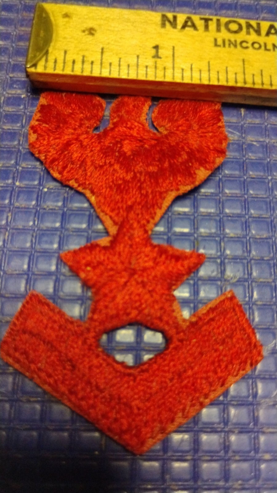 Vintage Naval Military Patch Red Eagle Above Star