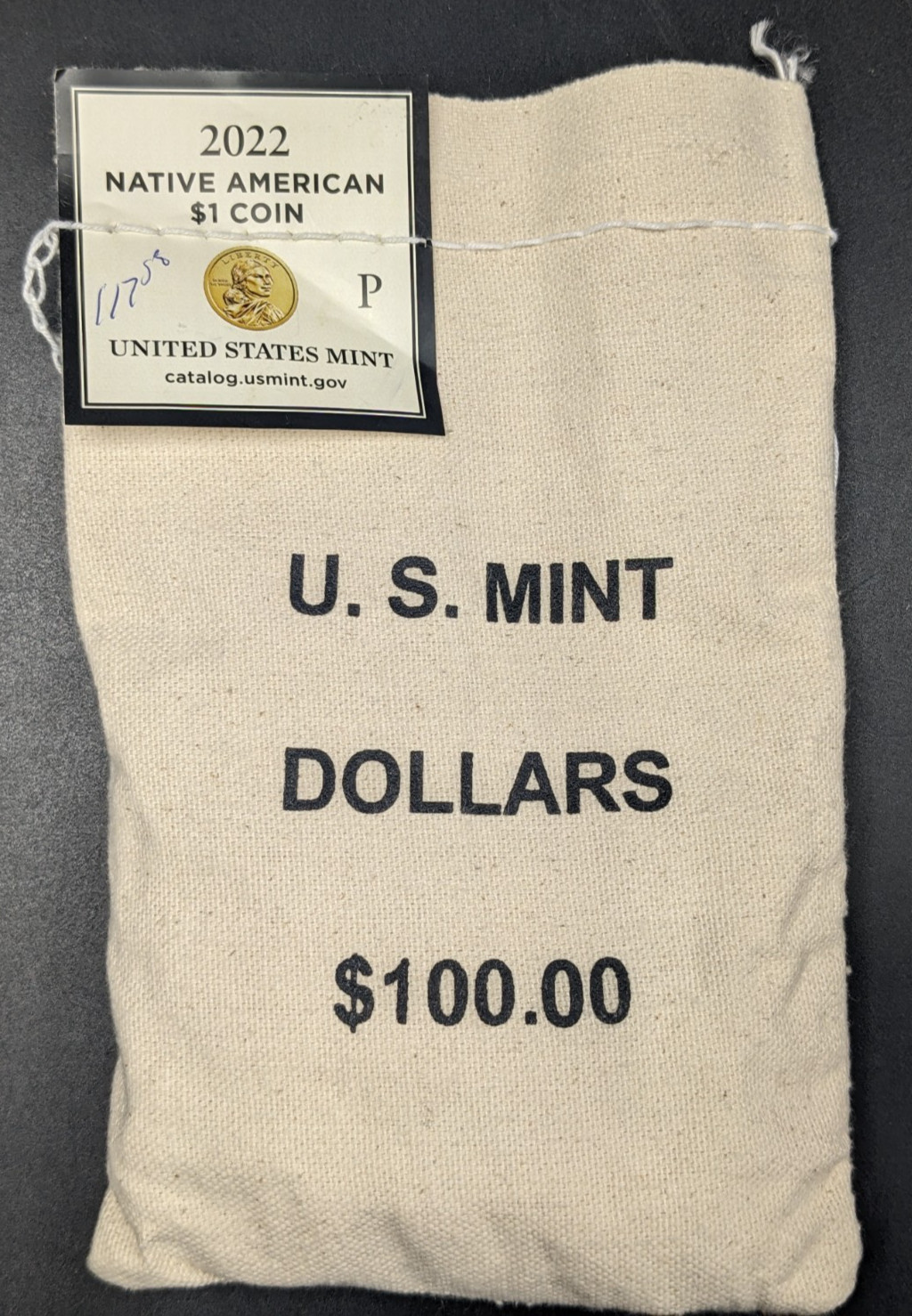 2022-P Native American Sacagawea Dollar Coins US Mint $100 Face Value Sealed Bag