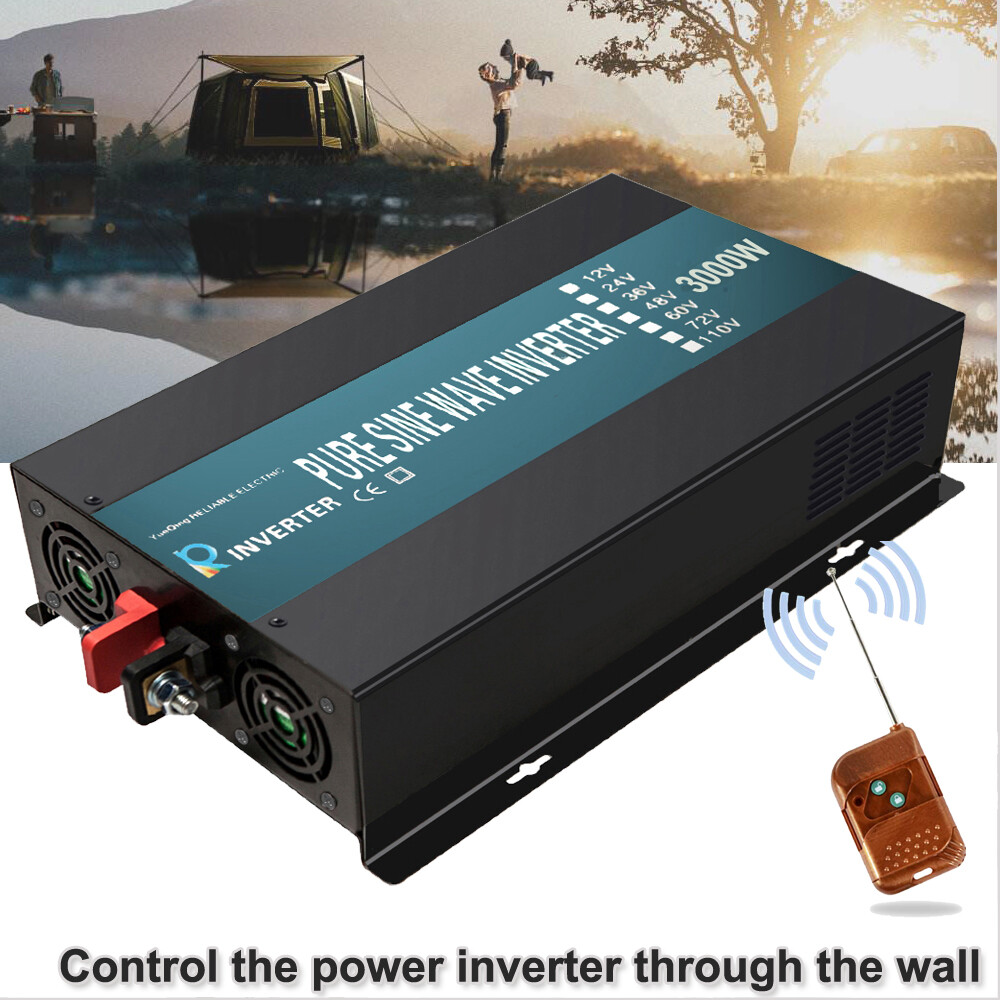 3000W Pure Sine Wave Inverter 36V DC to AC Power Converter Solar Home Car Remote