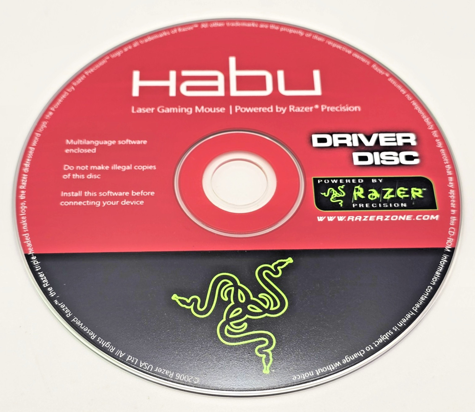 RAZER Microsoft MS Habu Vintage Laser Gaming Mouse Driver Disc CD-ROM 2006
