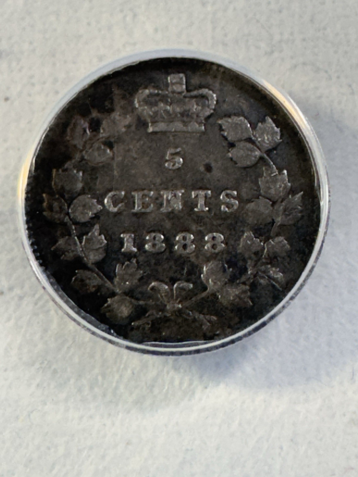 1888 Canada 5 Cents Silver Coin Graded VF 30 by ANACS