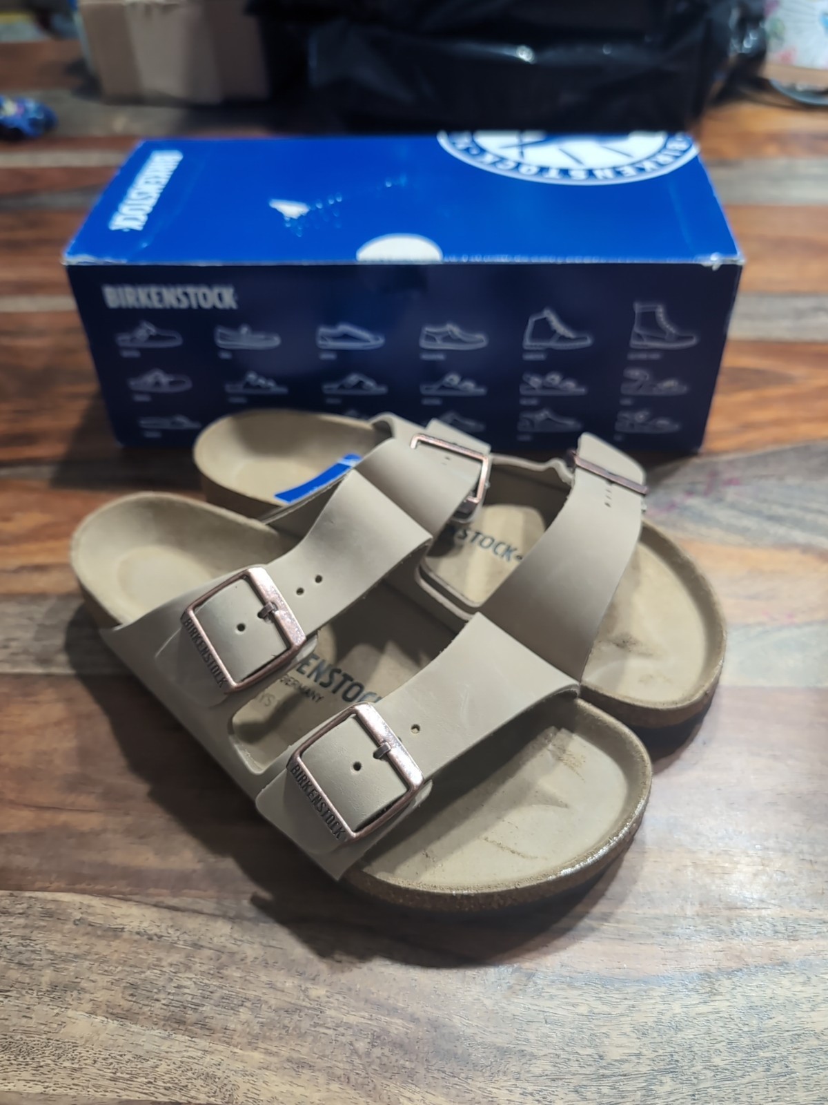 Birkenstock Arizona Soft Footbed Leather Sandals Tabacco Brown Size 7 EU 38