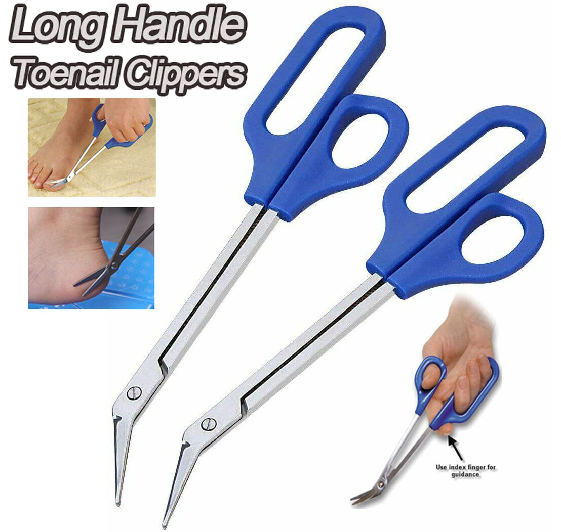 2-PCS Easy grip Long Handled Toenail Scissors Clippers Nippers
