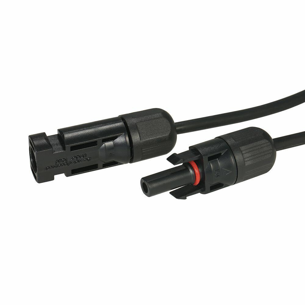 Black+Red 10 AWG Solar Panel Extension Cable Silicone Flexible Wire Connectors