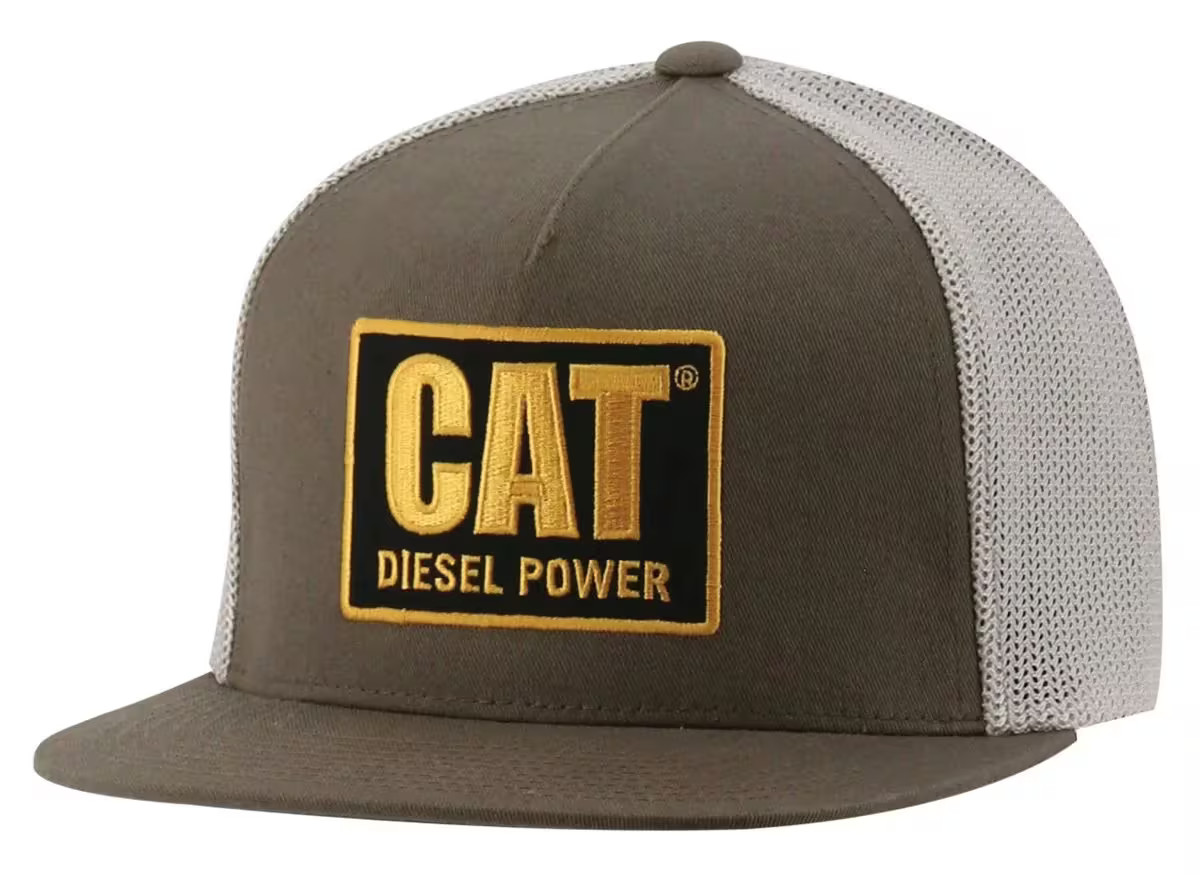 Caterpillar Men Diesel Power Flat Bill Cap Dark Earth One Size  Apparel