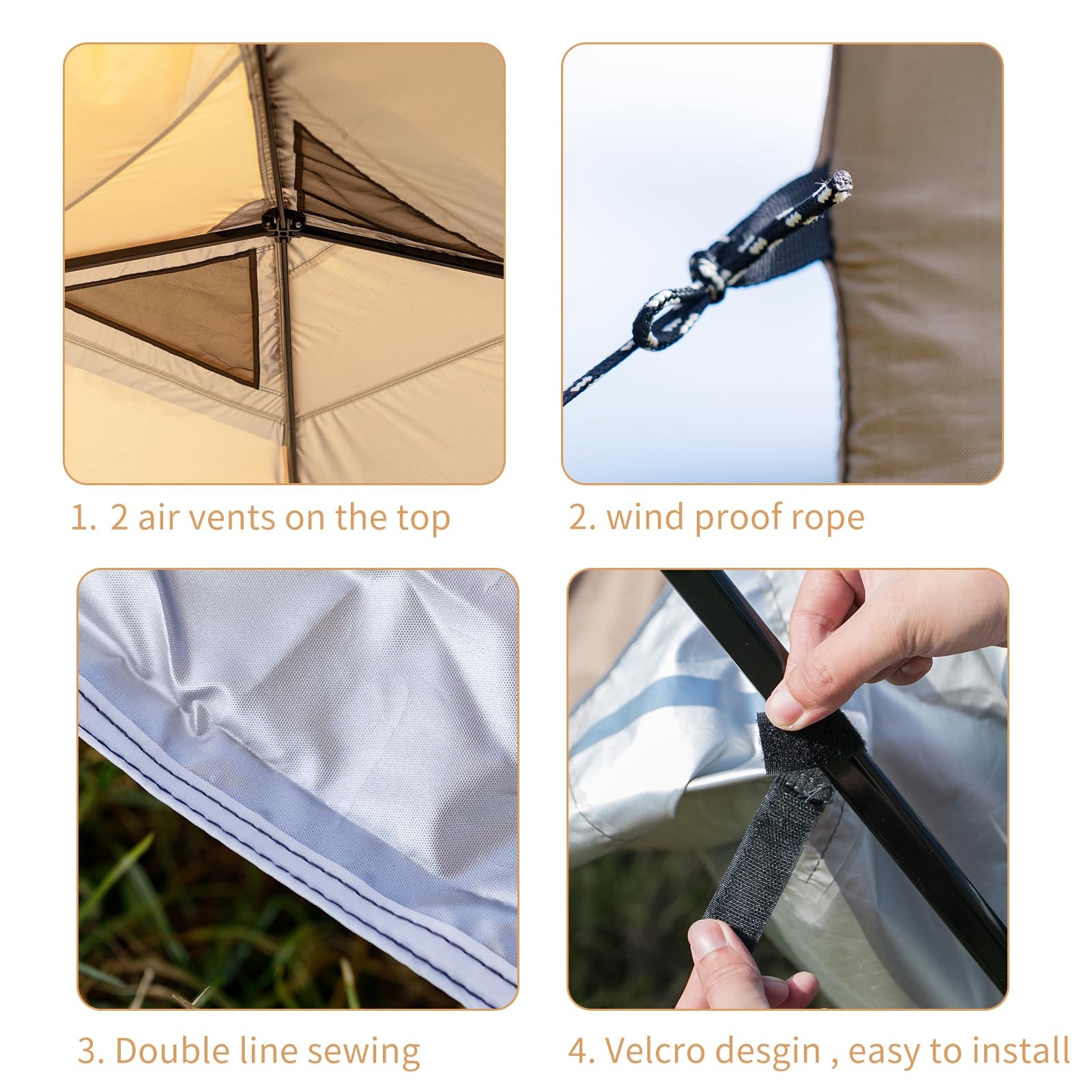 10x10 Canopy Replacement Top Cover with 2 Air Vents, Silver Coated Waterproof...