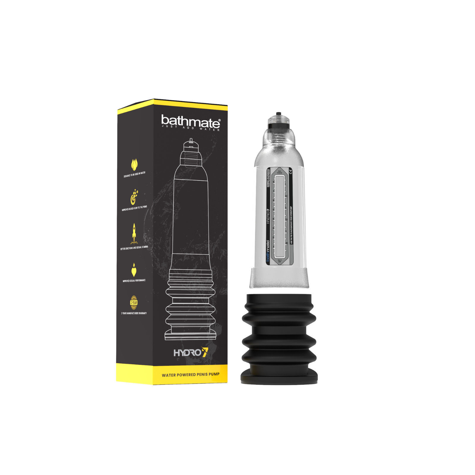 BATHMATE HYDRO 7 BUNDLE CLEAR HERCULES HYDROPUMP HYDROMAX WATER PENIS ENLARGER