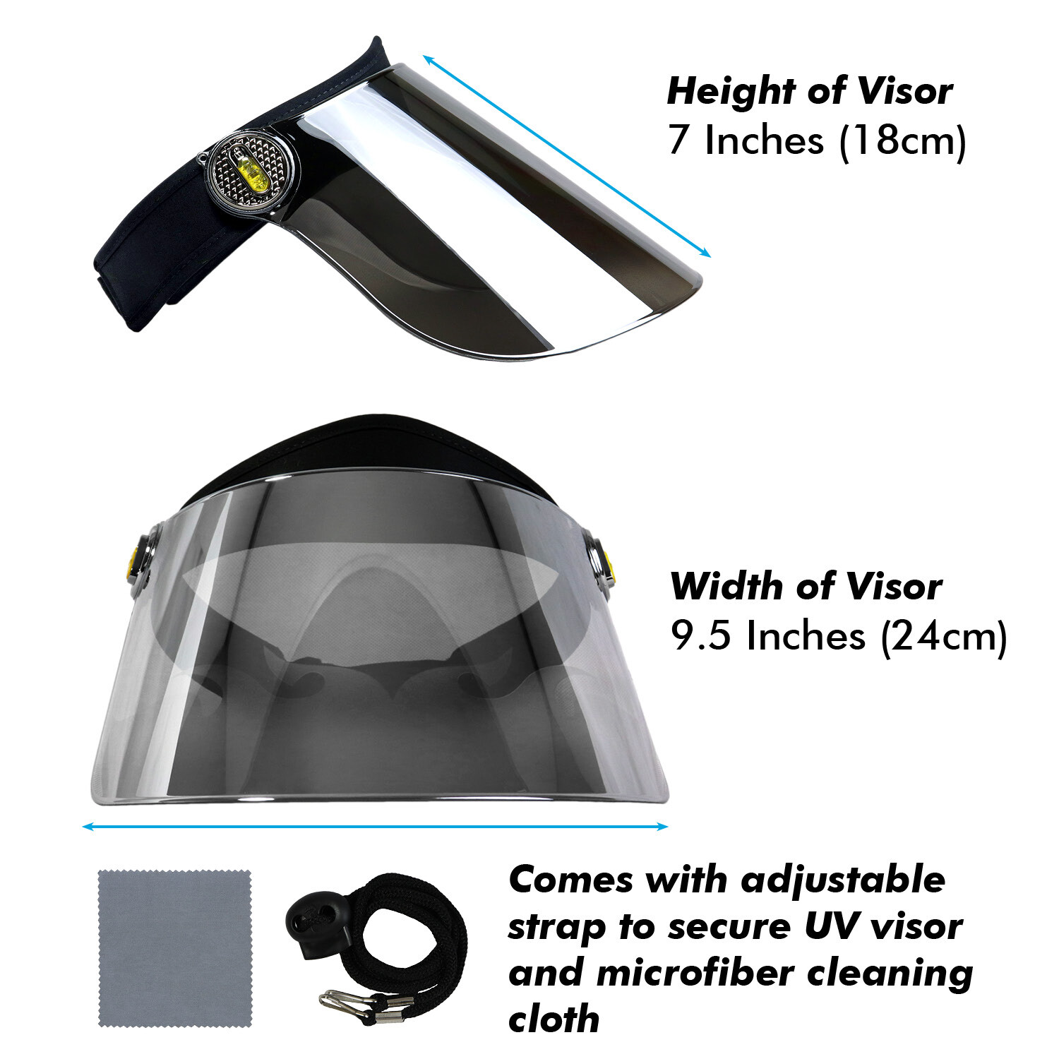 Sun Visor Hat Cap UV Protection - Premium Adjustable Solar Headband Face Shield