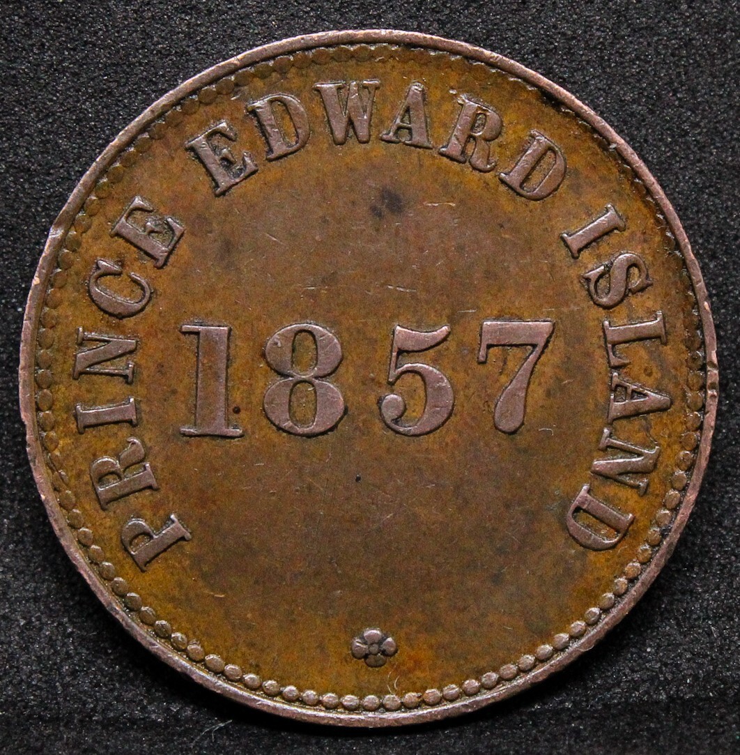 1/2 penny 1857, Prince Edward Island. Breton His# 919. EF/AU