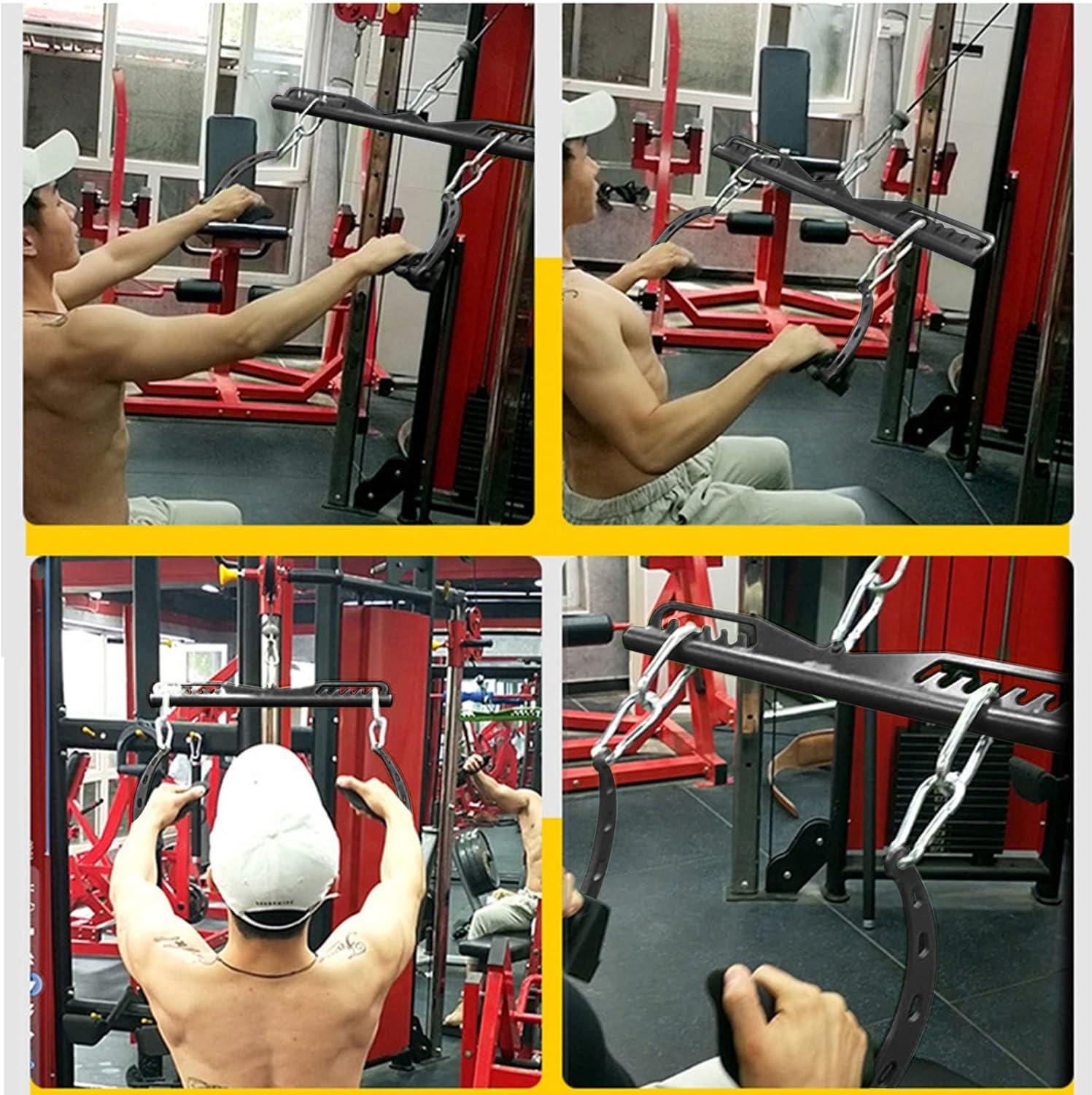 Adjustable Lat Pull down Bar, Cable Machine Attachments for Gym, Home Gym Fitnes