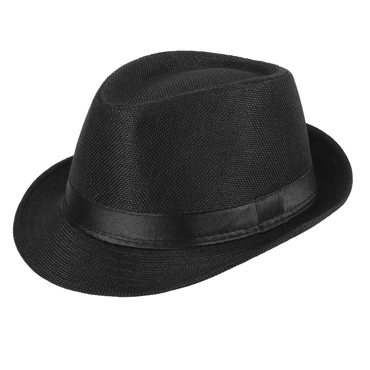 Men Women Straw Jazz Fedora Hat Trilby Cuban Sun Cap Panama Short Brim Summer US