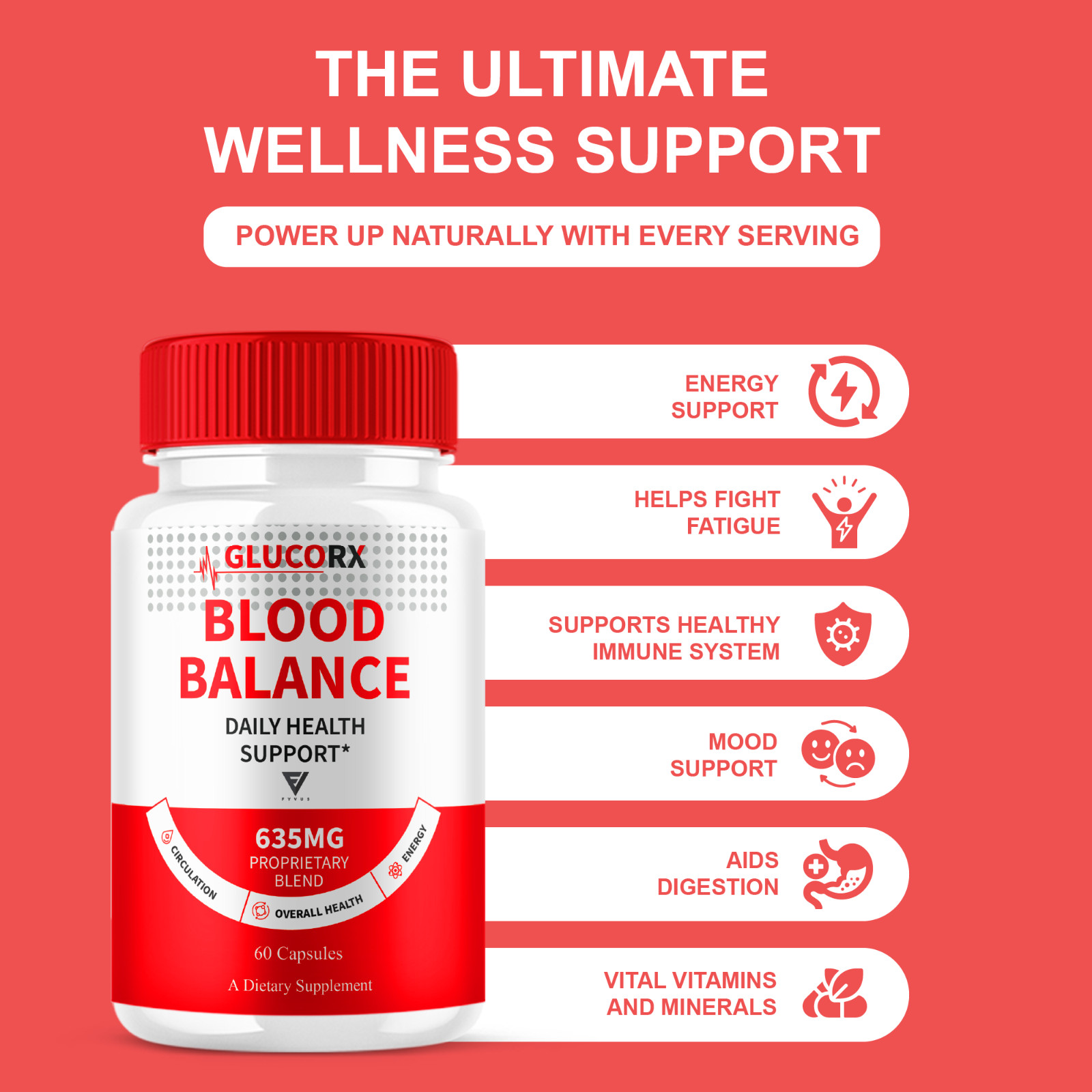 GlucoRx Blood Support Capsules, GlucoRx Maximum Strength (60 Capsules)