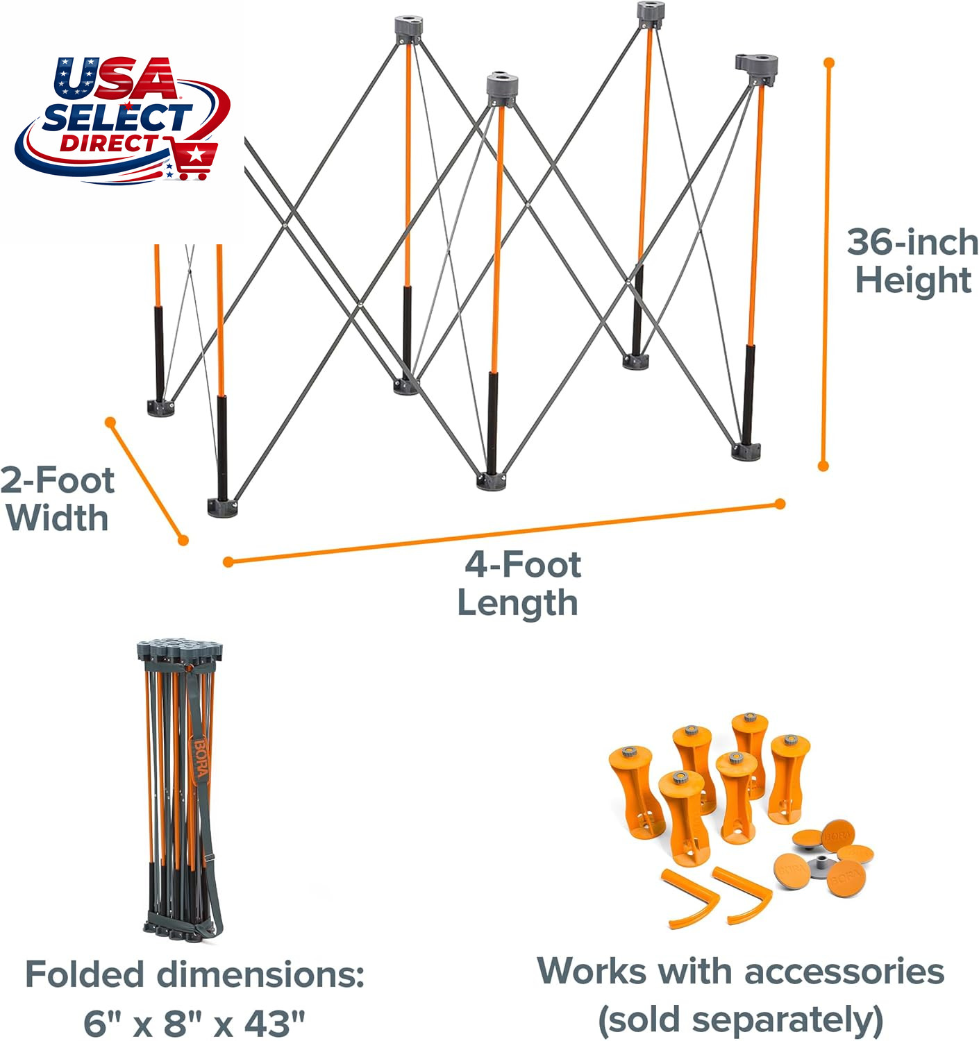 Heavy Duty Folding Workbench Table 2X4 Ft Portable 2500 Lb Capacity