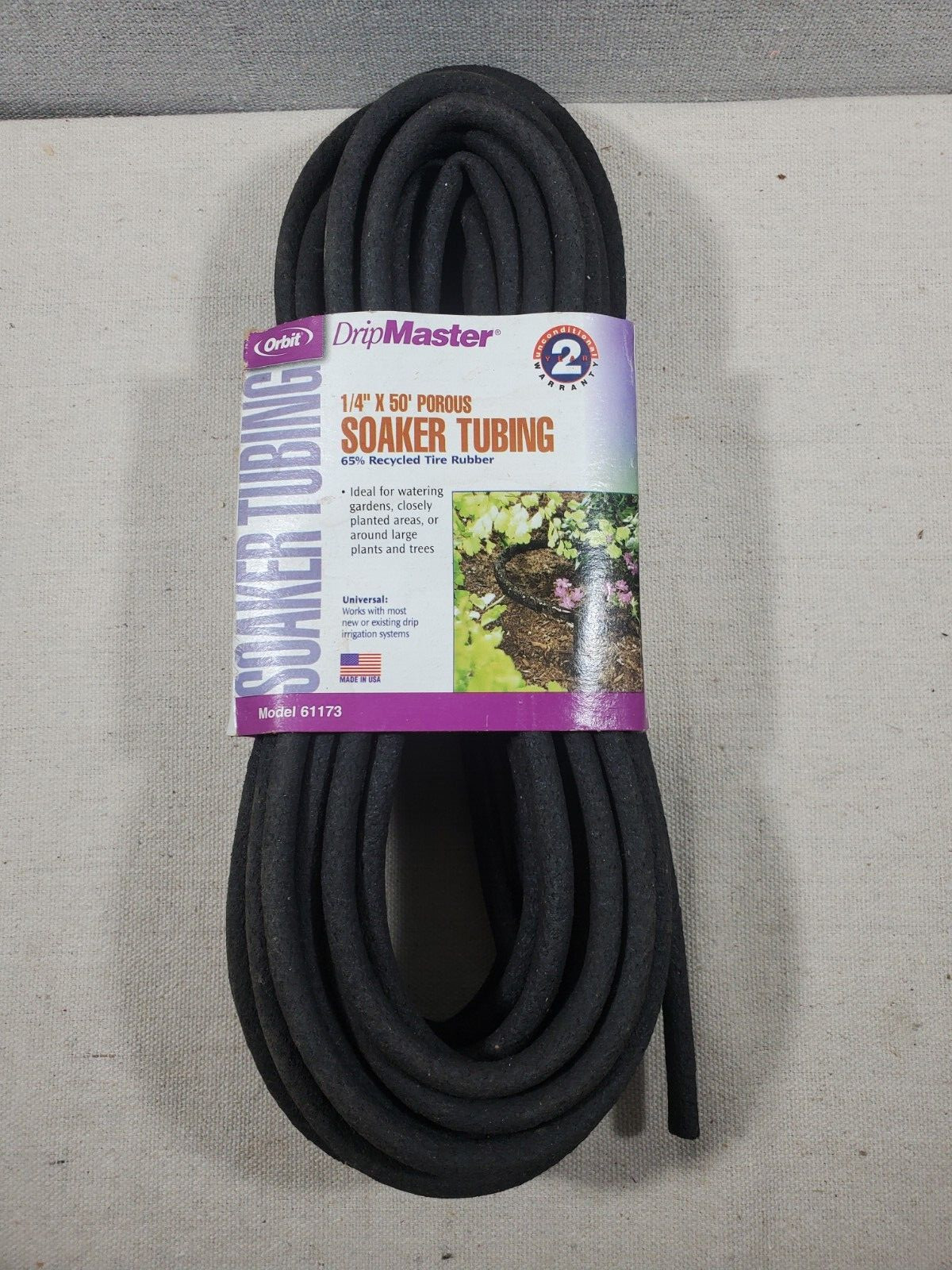 Drip Master 1/4" x 50' Porous Soaker Tubing - 65% recycled tire rubber