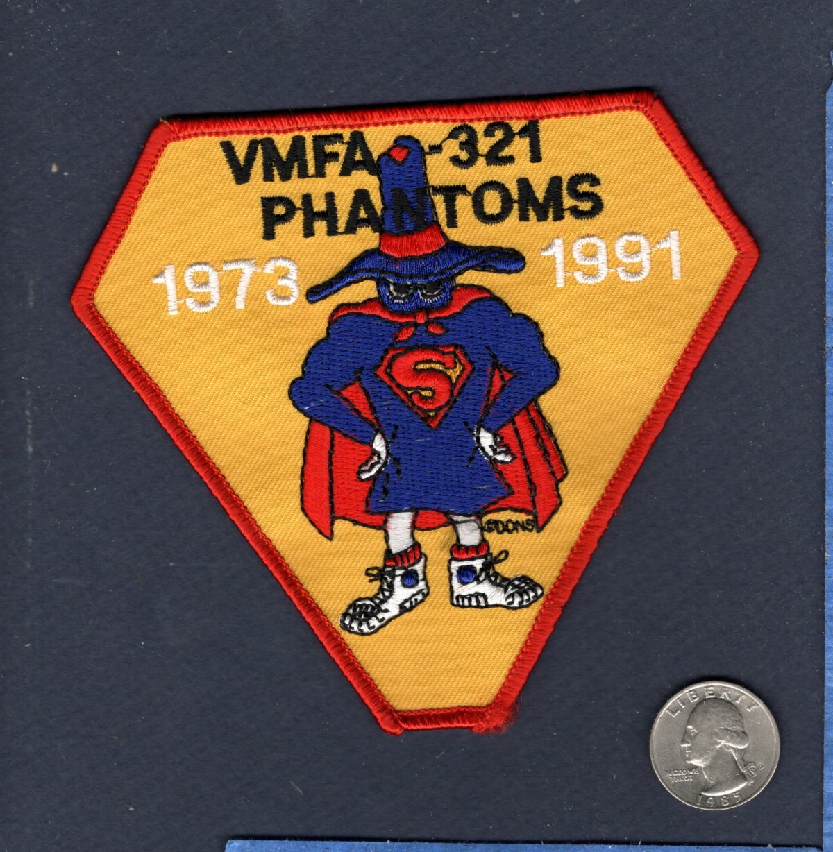 VMFA-321 HELLS ANGELS McDonnell F-4 PHANTOM 1973 1991 USMC Marine Squadron Patch