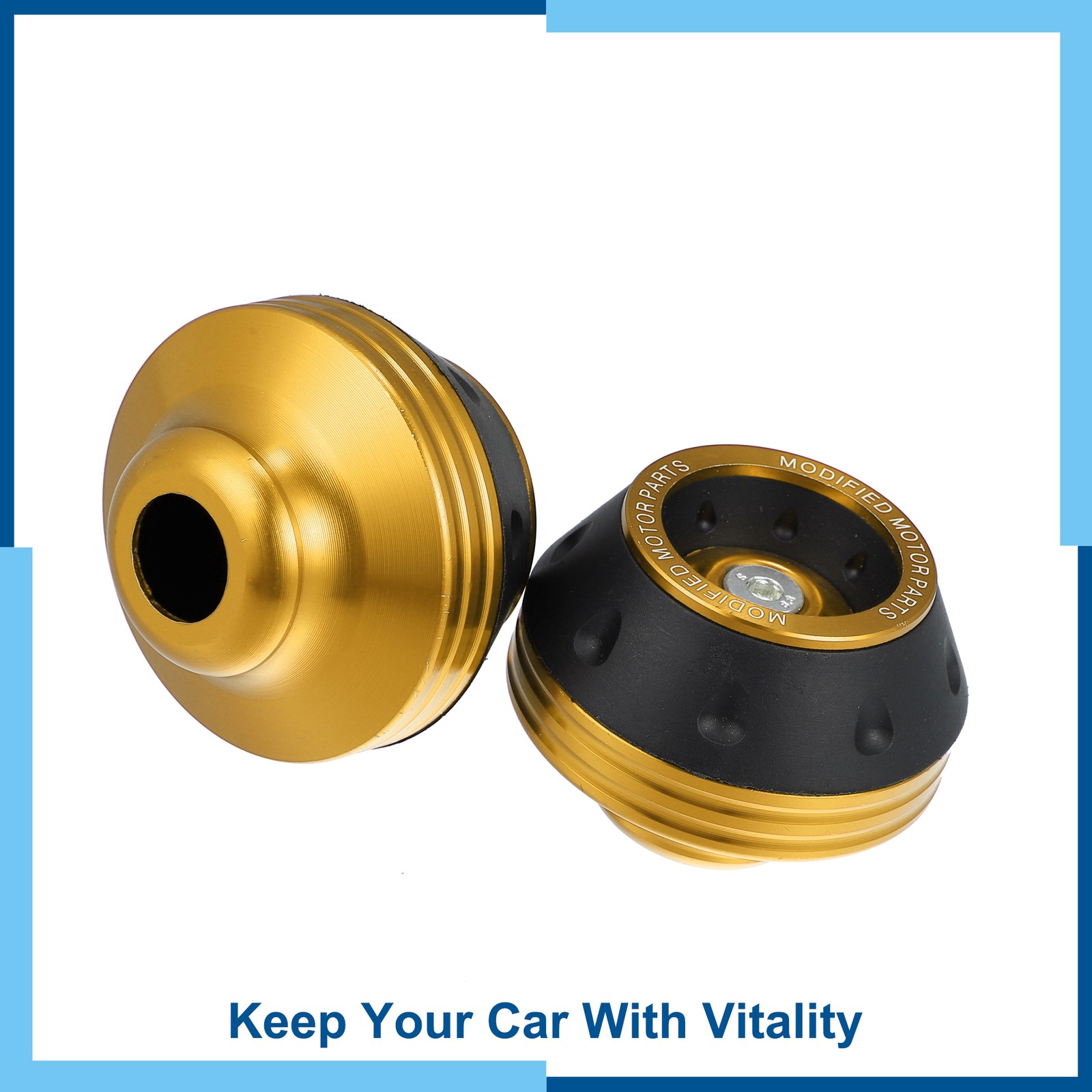 Universal Pack (2) Motorbike Wheel Front Fork Frame Sliders Protection Gold Tone