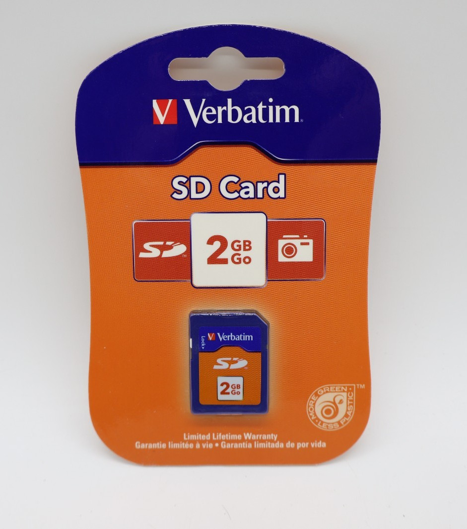 Verbatim 2 GB SD Memory Card #95407 | for DSLR Camera | NEW Sealed | Free Ship!
