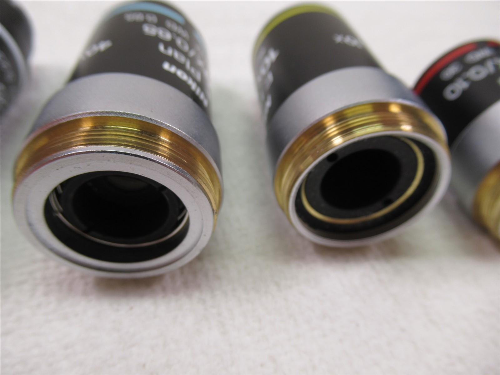 Nikon E Plan Microscope Objective Lenses Lot of 4 100x Oil 40x 10x & 4X Eclipse