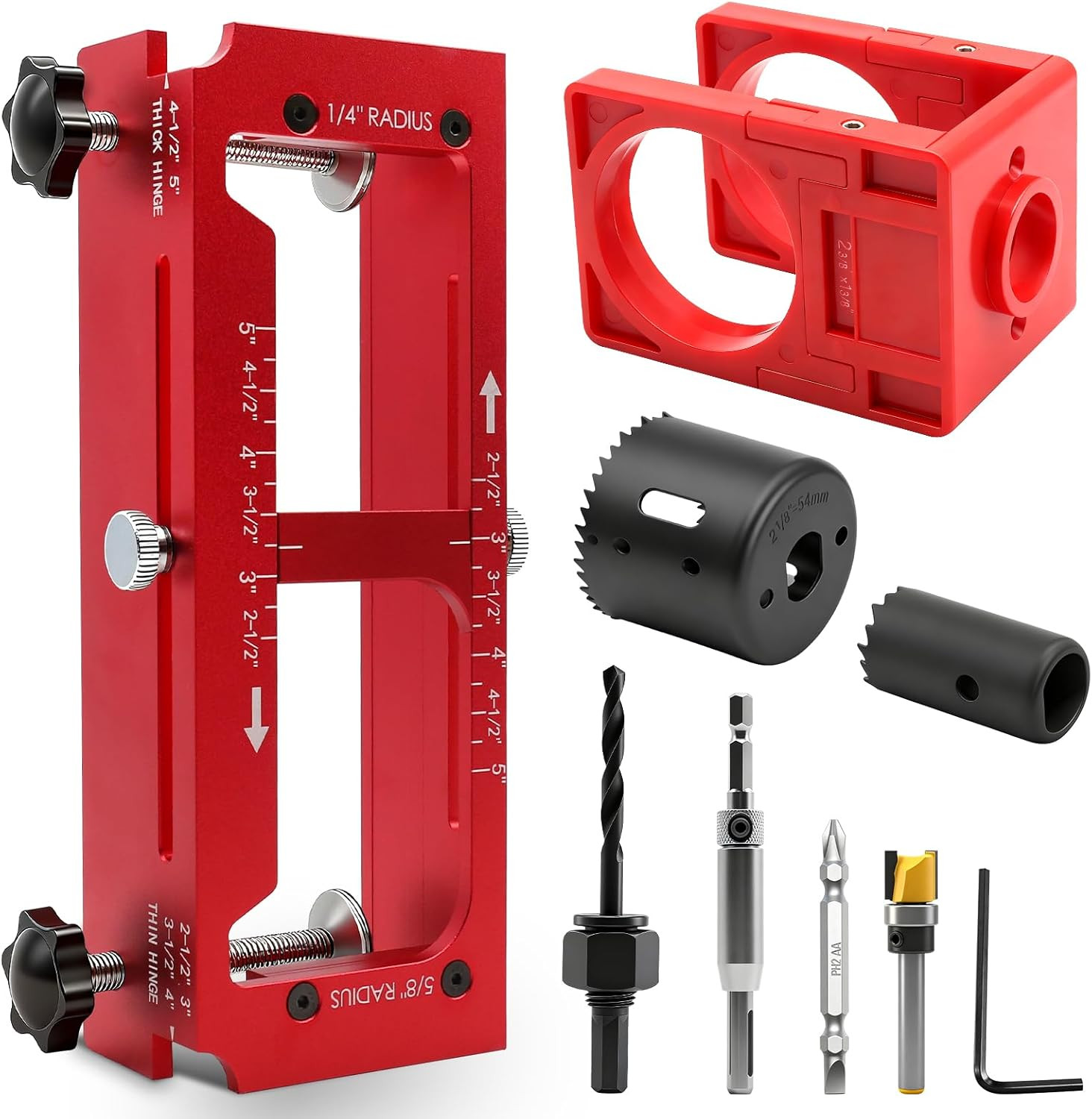 Door Hinge Jig and Door Lock Installation Kit, Aluminum Alloy Router Template fo