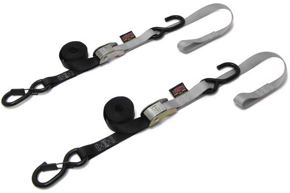 POWERTYE TIE-DOWN CAM SEC HOOK SOFT-TYE 1"X6' BLACK/SILVER PAIR