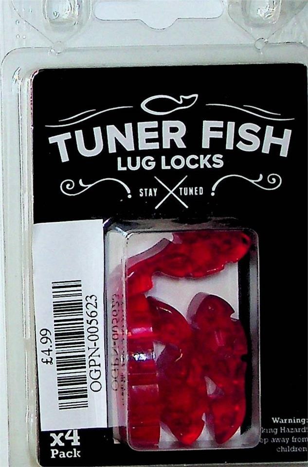 Tuner Fish Lug Locks - Red - 4 Pack