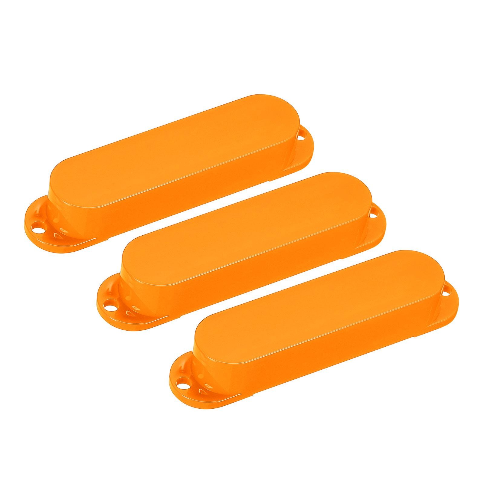 Guitar Pickup Cover Closed Single Coil Plastic Closed Shell Orange 3Pcs