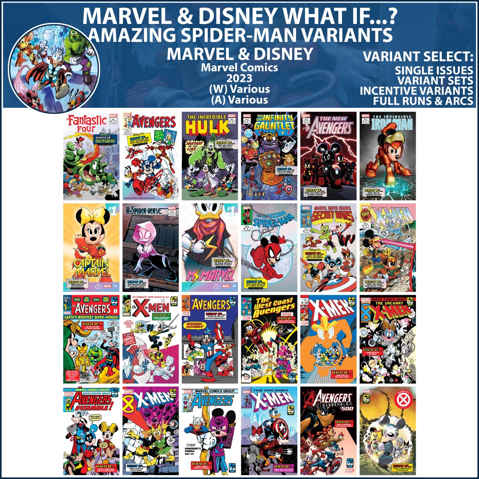 Marvel & Disney What If? Variants (2023) Amazing Spider-Man Marvel COVER SELECT
