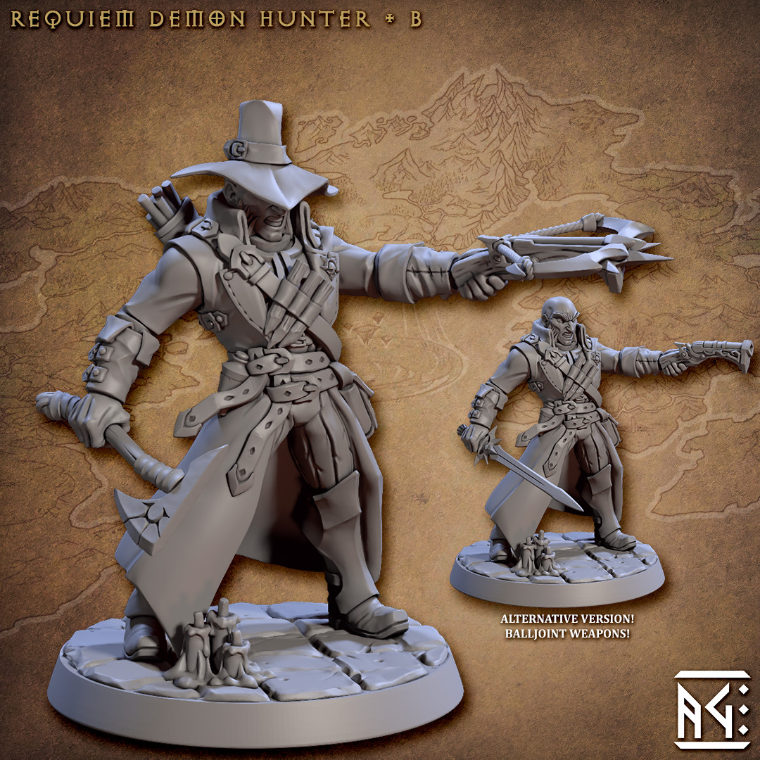 Demon Hunter B - ALTERNATE - Artisan Guild - Fantasy D&D Miniature