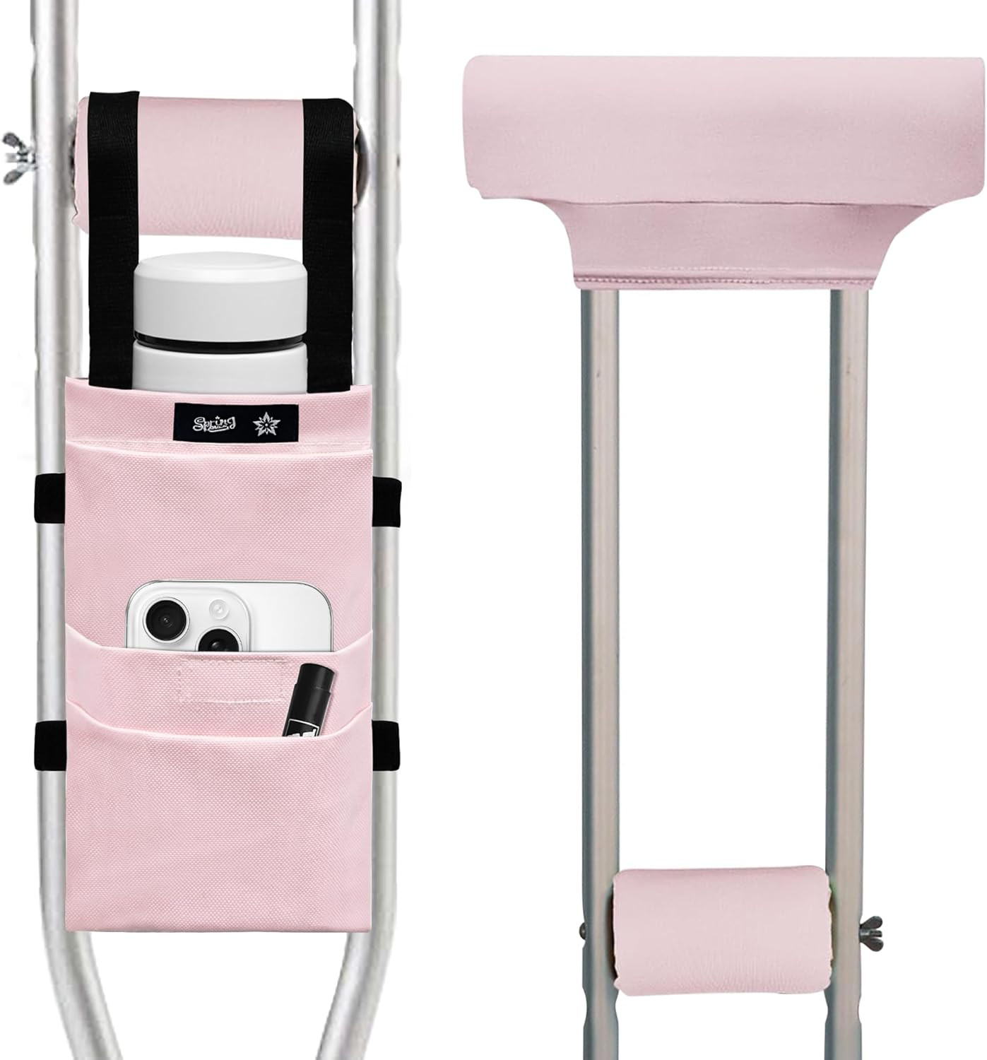 Crutches Padding & Crutch Bag (5 PCS) - Crutch Pads for Armpits and Hand Grips W