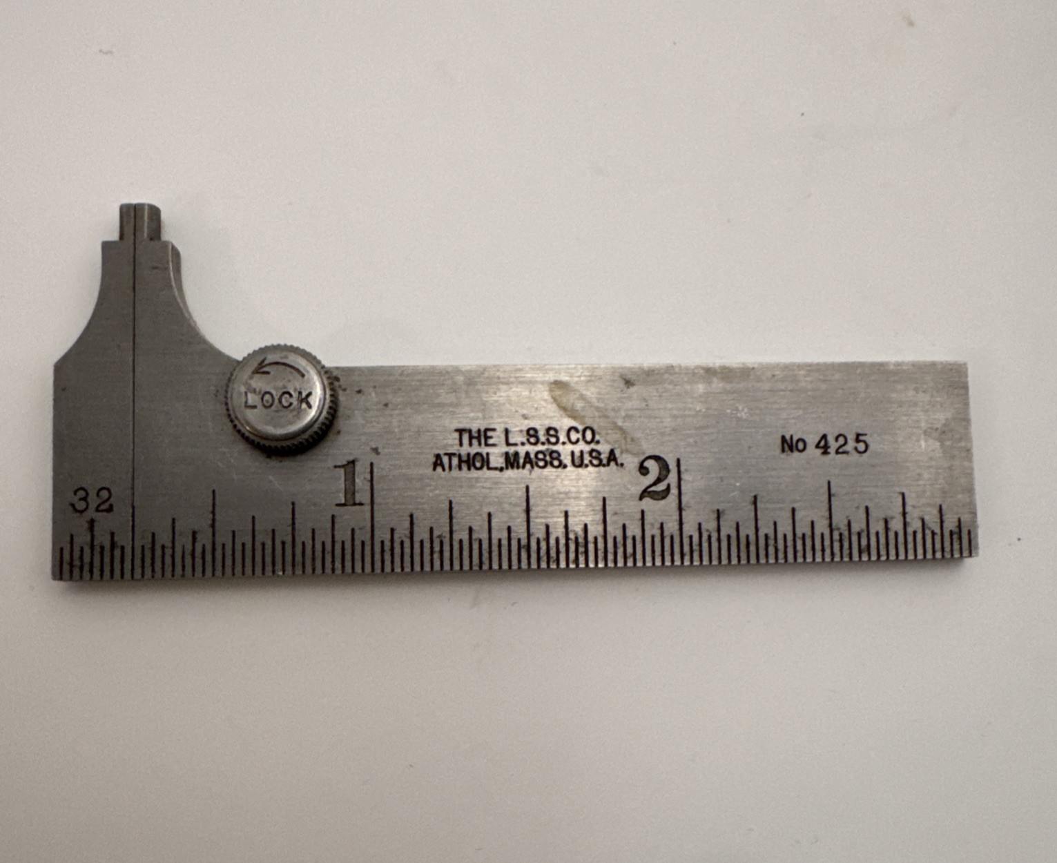L. S. Starrett LSS Athol Mass USA 3-Inch Pocket Slide Caliper  No. 425 425-3 3"