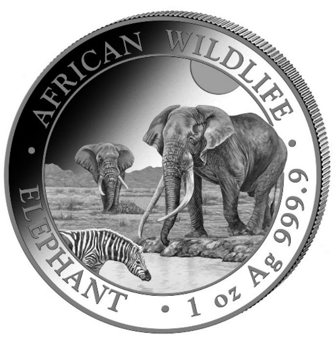 2026 Somalian African Elephant  1 oz .9999 silver BU in capsule