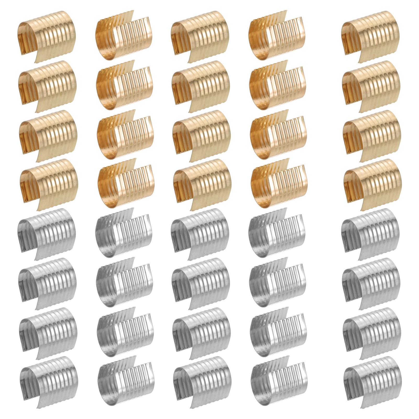 17x15mm Leather Rope Clip, 120Pcs Cylindrical Crimp Tubes Cord End Cap, 2 Color