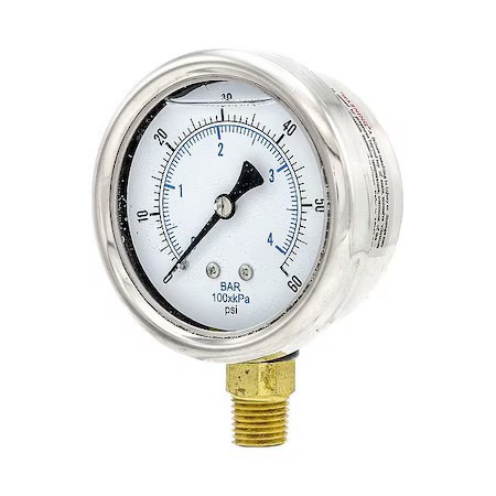 Pressure Gauge, 1/4 In Npt, Bottom Location, 211L-254D