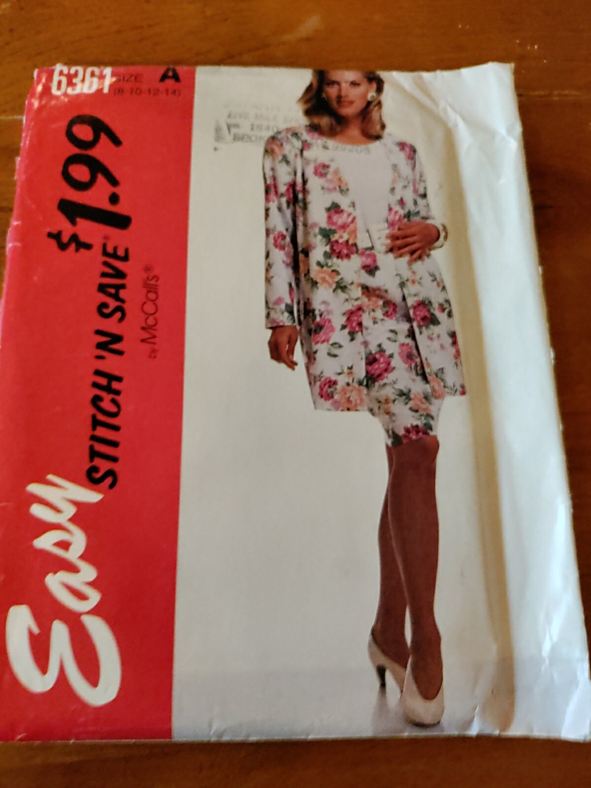 1993 Stitch n Save Sewing Pattern 6361-Misses Jacket Top Skirt-Sizes 8-14 Uncut