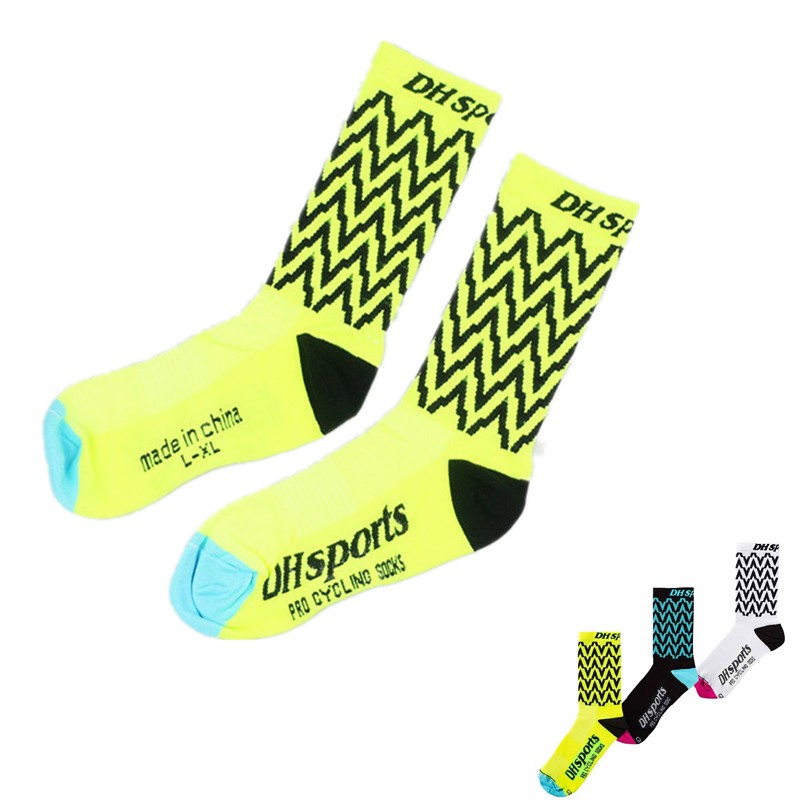 Pro Cycling Socks Men Women Riding Bicycle Sport Ankle Socks XC MTB BMX Yellow