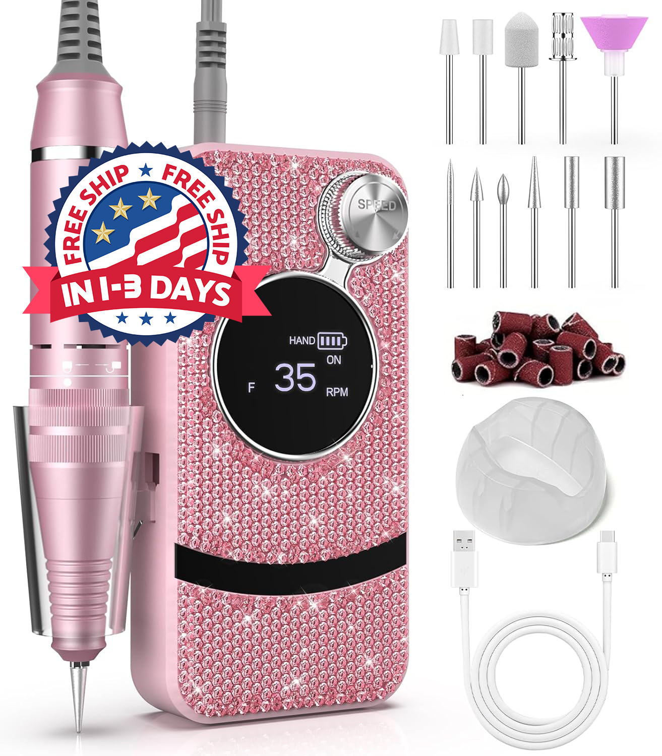 Taladro De Uñas Electrico Profesional 35000 RPM Pulidor máquina para uñas acríli